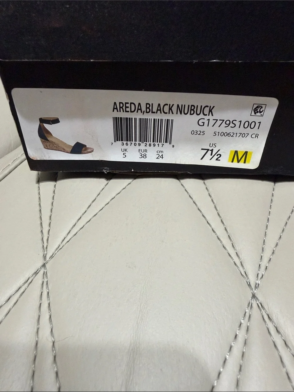 Naturalizer Areda Black Cork Wedge Ankle-Strap Sandal